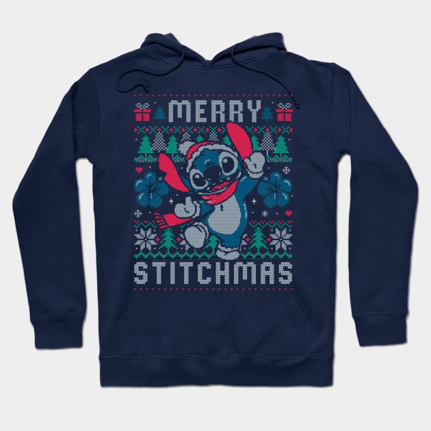 Merry Stitchmas Funny Cute Christmas Gift Hoodie by eduely